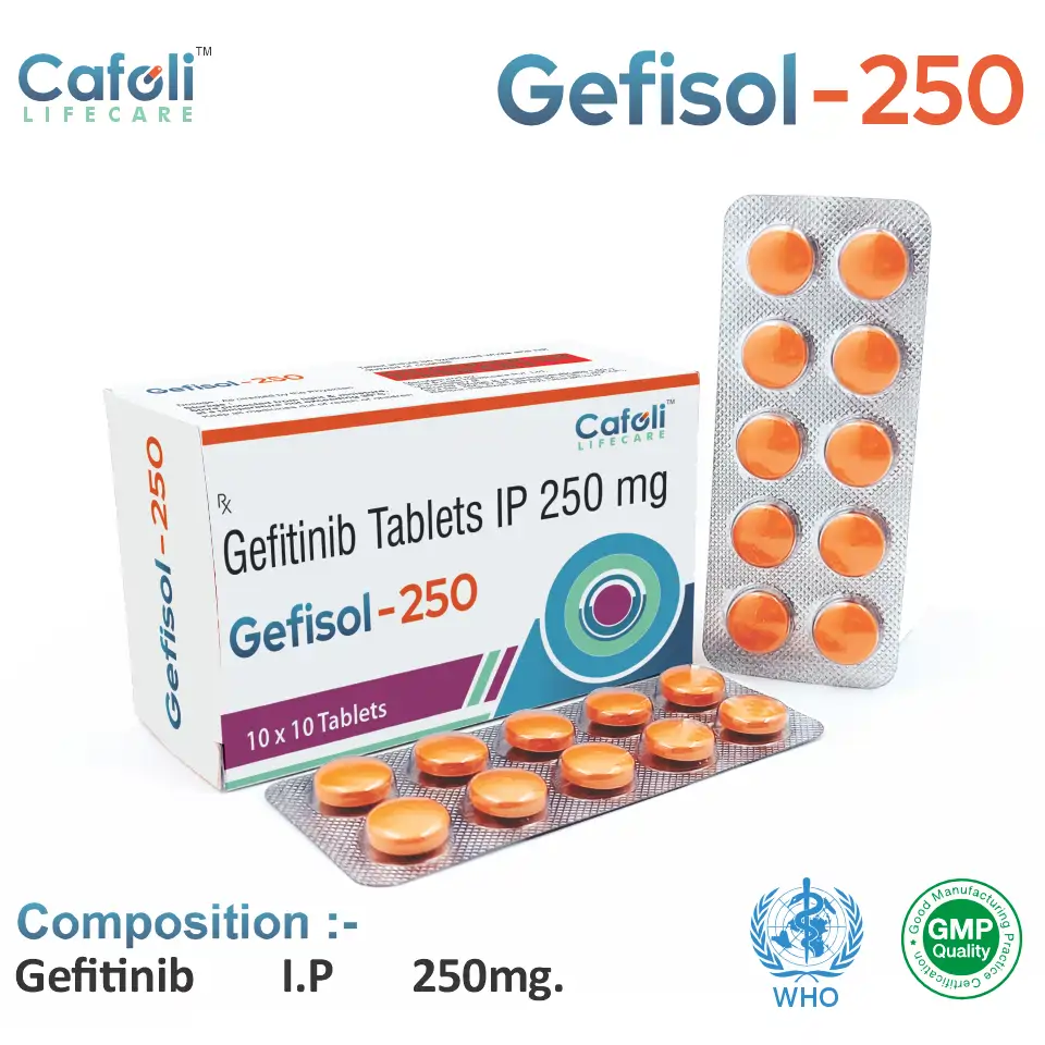 GEFISOL 250 Tablet (Gefitinib 250 mg) strip for Non-Small Cell Lung Cancer